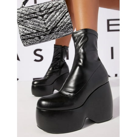 Vegan Patent Leather Round Toe Platform Statement Boots Women‘s Footwear
Vegan Patent Leather Round Toe Platform Statement Boots Women‘s Footwear