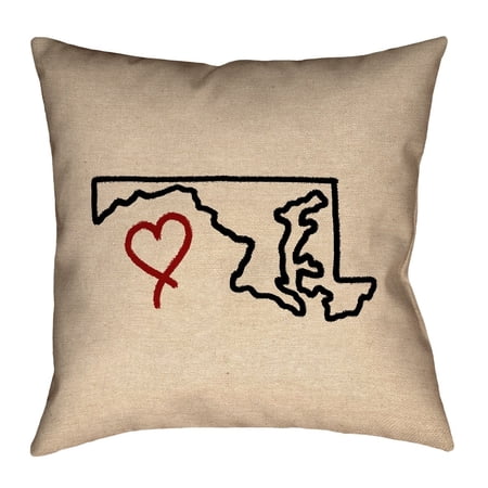 ArtVerse Katelyn Smith Maryland Love (Pillow Cover Only) - Cotton Twill