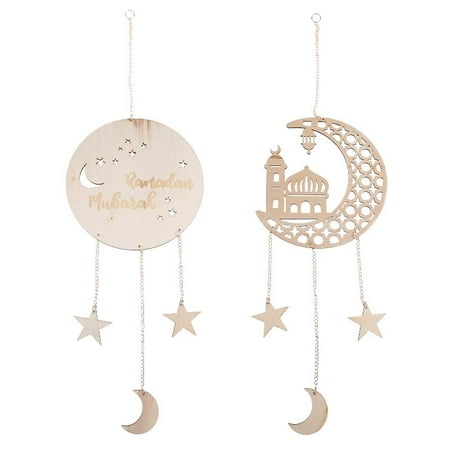 ZOYONE 2pcs Wooden Eid Mubarak Hanging Pendant Ramadan Kareem Decoration Castle Moon Or
ZOYONE 2pcs Wooden Eid Mubarak Hanging Pendant Ramadan Kareem Decoration Castle Moon Or