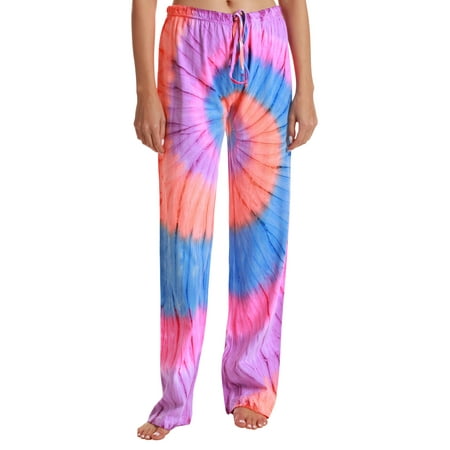 Just Love Women Tie Dye Pajama Pants (Tie Dye Colorful Swirl 1X)