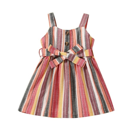 TAIAOJING Girls Sleeveless Dress Toddler Kids Crew Neck Summer Casual Beach Stripe Prints Party Belt Dress Cute Sundress 3-6 Months
TAIAOJING Girls Sleeveless Dress Toddler Kids Crew Neck Summer Casual Beach Stripe Prints Party Belt Dress Cute Sundress 3-6 Months