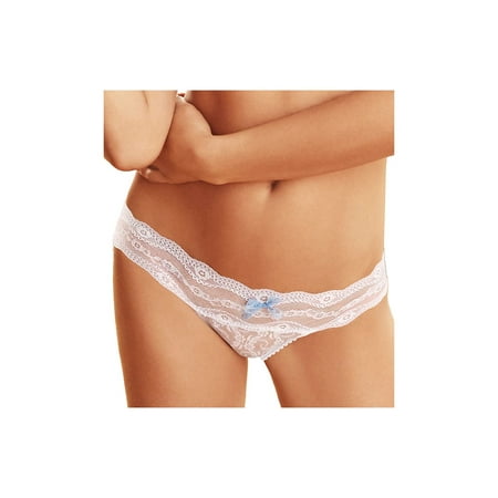 b.tempt d by Wacoal Women s Lace Kiss Thong Pant White Medium