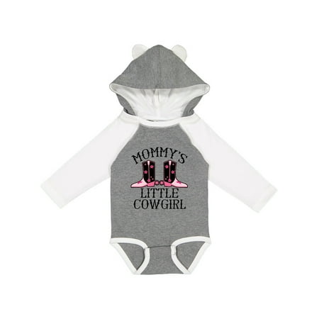 Inktastic Mommy Little Cowgirl Baby Clothes Gift Baby Girl Long Sleeve Bodysuit