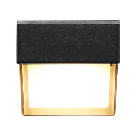 

8W Wall Lamp Square Warm White Light Wall Sconce Black Shell AC85-265V IP65 Waterproof Rating for Home Restaurant Store