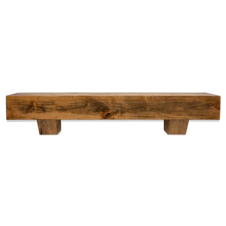 72 in. Modern Farmhouse Fireplace Aged Oak Mantel With Corbels