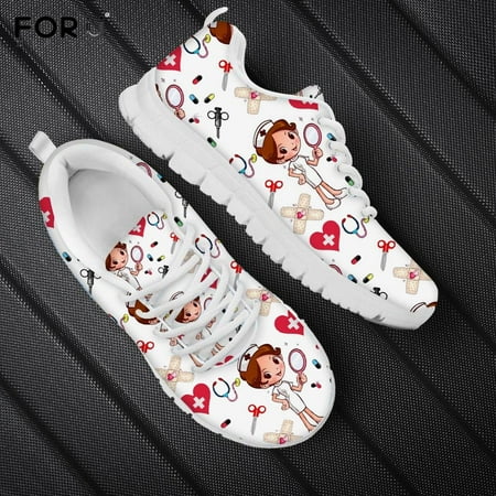 Nursing Shoes for Women Cartoon Nurse Pattern Woman s Flats Shoes Breath Lace Up Sneakers Casual White Ladies Shoe
Nursing Shoes for Women Cartoon Nurse Pattern Woman s Flats Shoes Breath Lace Up Sneakers Casual White Ladies Shoe