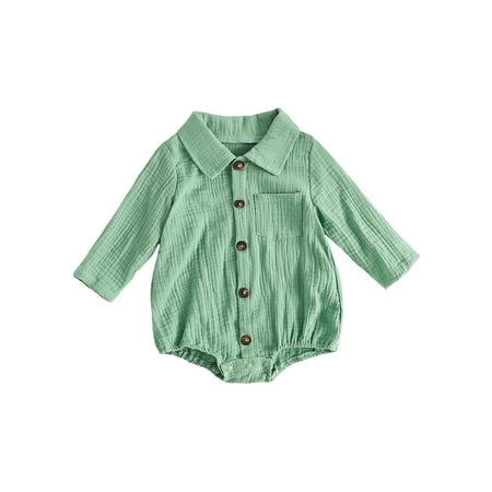 FSDJHSDH Baby Girls Boys Rompers Solid Color Turn-Down Collar Toddler Bodysuit
FSDJHSDH Baby Girls Boys Rompers Solid Color Turn-Down Collar Toddler Bodysuit