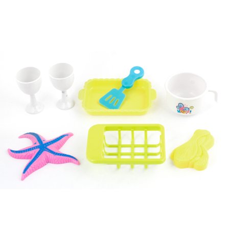 Kids Gift Colored Starfish Plastic Kitchen Tool Set Toy 8 in 1