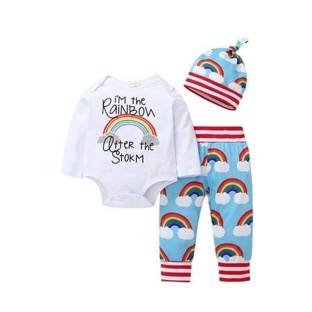 QWERTYU Newborn Infant Baby Toddler Boy Long Sleeve Letter Print Outfit Clothing Set Bodysuit and Pants Set with Hat Sky Blue
QWERTYU Newborn Infant Baby Toddler Boy Long Sleeve Letter Print Outfit Clothing Set Bodysuit and Pants Set with Hat Sky Blue