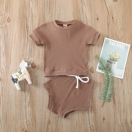 Tejiojio Girls and Toddlers Soft Cotton Clearance Infant Kids Baby Boys Girls Solid Ribbed Stitch Tops T-shirt Shorts Outfits Set
Tejiojio Girls and Toddlers Soft Cotton Clearance Infant Kids Baby Boys Girls Solid Ribbed Stitch Tops T-shirt Shorts Outfits Set