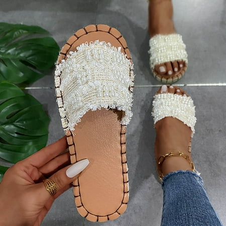Tangnade House Slippers for Women Fashion Summer Slip-On Pearl Beach Open Toe Breathable Slippers Shoes
Tangnade House Slippers for Women Fashion Summer Slip-On Pearl Beach Open Toe Breathable Slippers Shoes