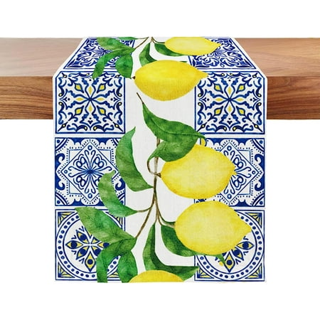 Summer Lemon Table Runner Cyan Blue Lemon Table Runner Buffalo Seasonal Kitchen Dining Table Decoration for Indoor Outdoor Home Party Decor 13x72 Inch
Summer Lemon Table Runner Cyan Blue Lemon Table Runner Buffalo Seasonal Kitchen Dining Table Decoration for Indoor Outdoor Home Party Decor 13x72 Inch