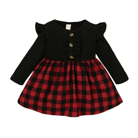 KIMI BEAR Dress For Infant Baby Girls 18 Months Girls Fall Winter Dresses Checked Stitching Long Sleeve Dress 18-24 Months Black Red 
KIMI BEAR Dress For Infant Baby Girls 18 Months Girls Fall Winter Dresses Checked Stitching Long Sleeve Dress 18-24 Months Black Red