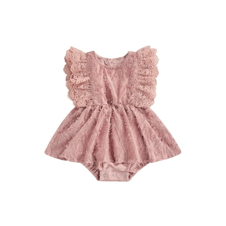 Suanret Newborn Baby Girl Lace Romper Ruffles Sleeve Solid Color Flower Jumpsuit One Pieces Princess Summer Clothes Pink 12-18 Months
Suanret Newborn Baby Girl Lace Romper Ruffles Sleeve Solid Color Flower Jumpsuit One Pieces Princess Summer Clothes Pink 12-18 Months