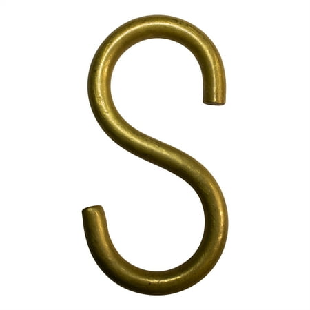 RCH Hardware SH-B13-L Brass S-Hook 2/4 Gauge Various Finishes (5 Pack)