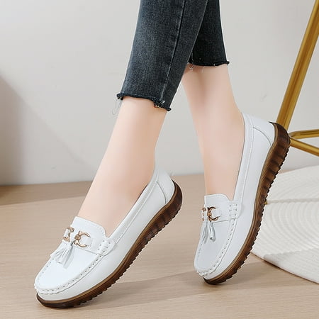 Women‘s Metal Buckle Flat Moccasins Comfortable Solid Color Round Toe Slip On Loafers Casual Walking Shoes 
Women‘s Metal Buckle Flat Moccasins Comfortable Solid Color Round Toe Slip On Loafers Casual Walking Shoes