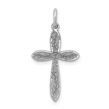 Mireval Sterling Silver Anti-Tarnish Treated Laser Designed Cross Pendant (approximately 25 x 12 mm)