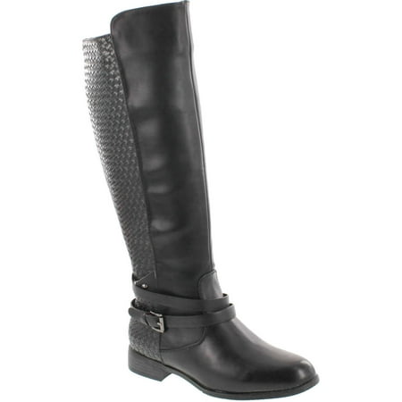 Extreme By Eddie Marc Women s Peggy Basketweave Boot Black 7