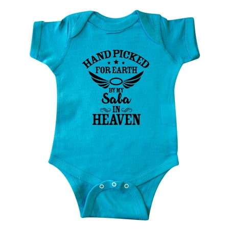 Inktastic Handpicked for Earth By My Saba in Heaven with Angel Wings Gift Baby Boy or Baby Girl Bodysuit
Inktastic Handpicked for Earth By My Saba in Heaven with Angel Wings Gift Baby Boy or Baby Girl Bodysuit