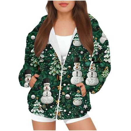 Toddler Girl Jacket Yourumao Girls Oversized Full Zip Hoodie Christmas Snowflakes Printed Casual Long Sleeve Sweatshirts Cute Jackets with Pockets 2-14 Years Green 11 Years
Toddler Girl Jacket Yourumao Girls Oversized Full Zip Hoodie Christmas Snowflakes Printed Casual Long Sleeve Sweatshirts Cute Jackets with Pockets 2-14 Years Green 11 Years