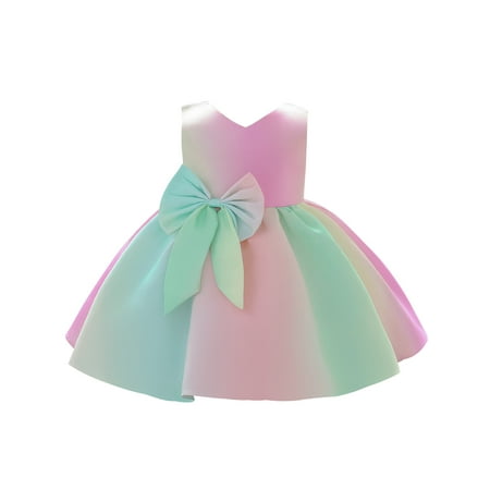 Girls Satin Princess Dress Splicing Color V-Neck Sleeveless Back Zip-Up Skirt with Bowknot
Girls Satin Princess Dress Splicing Color V-Neck Sleeveless Back Zip-Up Skirt with Bowknot