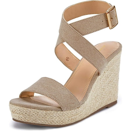 Coutgo Womens Wedge Espadrille Sandals Open Toe Ankle Cross Buckle Strap Platform Heel Slingback Summer Shoes
Coutgo Womens Wedge Espadrille Sandals Open Toe Ankle Cross Buckle Strap Platform Heel Slingback Summer Shoes