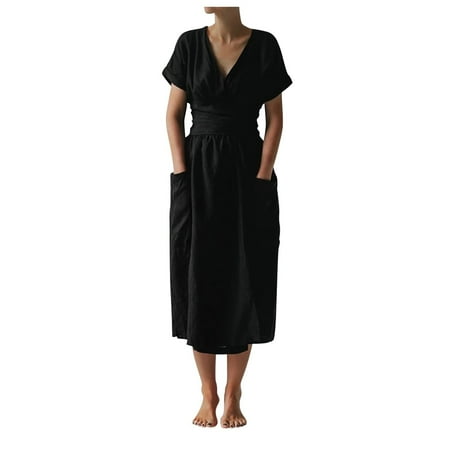 Pink Dress Sexy Dresses for Women Women Leisure Plain V-neck Short Sleeve Dress Pocket Split Hem Strap Dress Sundresses for Women Summer Dresses for Women on Clearance Black 2XL
Pink Dress Sexy Dresses for Women Women Leisure Plain V-neck Short Sleeve Dress Pocket Split Hem Strap Dress Sundresses for Women Summer Dresses for Women on Clearance Black 2XL
