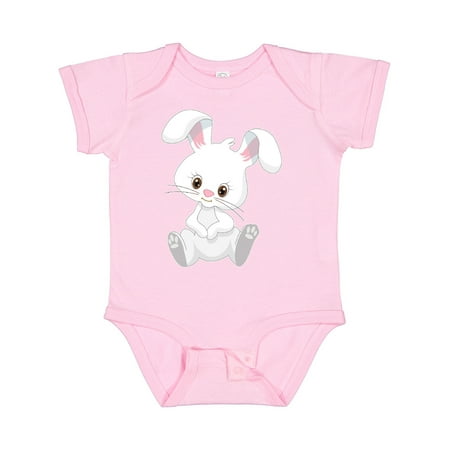 Inktastic Cute Sitting White Bunny Rabbit Gift Baby Boy or Baby Girl Bodysuit
