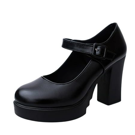 Shoes for Women Women Casual High Heel Thick Heels Platform Pumps Ankle Work Buckle Strap Shoes
Shoes for Women Women Casual High Heel Thick Heels Platform Pumps Ankle Work Buckle Strap Shoes