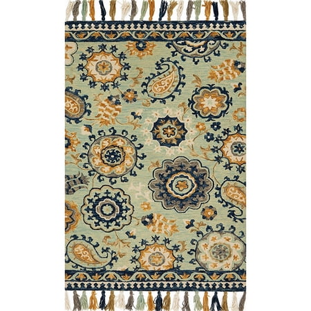 Alexander Home Hand-hooked Lena Multi Floral Paisley Rug (3'6 x 5'6) - 3'6 x 5'6 Grey/Red
