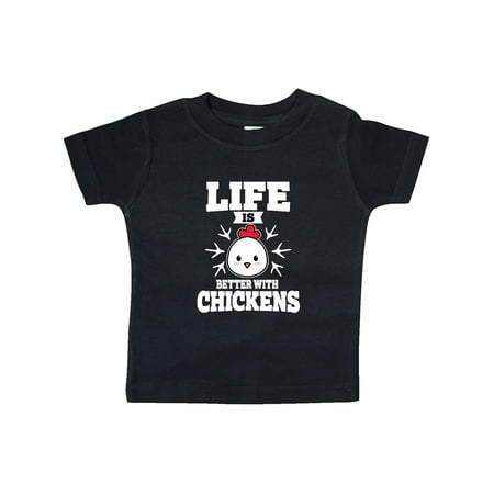 Inktastic Life is Better with Chickens Gift Baby Boy or Baby Girl T-Shirt