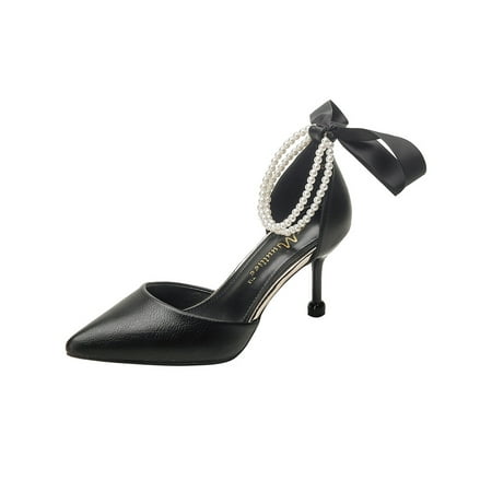 Daeful Womens D’orsay Pumps Chunky Heeled Sandald Ankle Strap Dress Sandal Bow Pointed Toe Stiletto Heels Ladies Pearl Shoes Black Stiletto 5cm 7.5
Daeful Womens D’orsay Pumps Chunky Heeled Sandald Ankle Strap Dress Sandal Bow Pointed Toe Stiletto Heels Ladies Pearl Shoes Black Stiletto 5cm 7.5