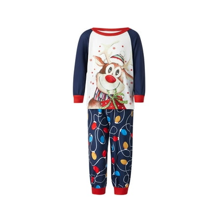 Amuver Christmas Matching Family Pajamas Cartoon Elk Snowflake Star Print T-shirt + String Light Print Trousers Jumpsuit
Amuver Christmas Matching Family Pajamas Cartoon Elk Snowflake Star Print T-shirt + String Light Print Trousers Jumpsuit