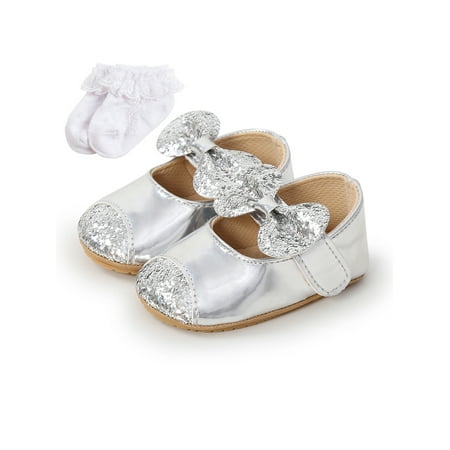 Tenmix Baby Girls Sandals Glitter Dress Sandal Bow Princess Shoes Rubber Soft Sole First Walking Shoe Newborn Lightweight Cute Loafers Silver With Sock 4C
Tenmix Baby Girls Sandals Glitter Dress Sandal Bow Princess Shoes Rubber Soft Sole First Walking Shoe Newborn Lightweight Cute Loafers Silver With Sock 4C