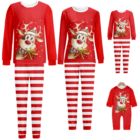 Family Christmas Pajamas Sets Reindeer Red White Stripe Printed Sizes Baby-Kids-Adult-Pet 2 Pieces Top and Pants Bodysuits Xmas Pjs Set
Family Christmas Pajamas Sets Reindeer Red White Stripe Printed Sizes Baby-Kids-Adult-Pet 2 Pieces Top and Pants Bodysuits Xmas Pjs Set