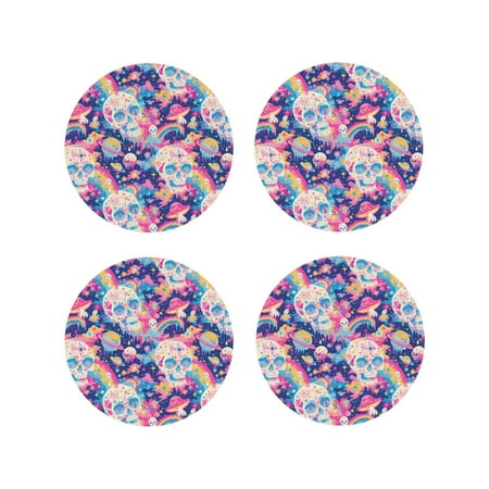 Fuzoiu Skull rainbow color space Print Leather Coasters Set Drink Coasters Set of 4 for Tabletop Protection Durable PVC Coasters Home Décor and Housewarming Gift-Round Shape
Fuzoiu Skull rainbow color space Print Leather Coasters Set Drink Coasters Set of 4 for Tabletop Protection Durable PVC Coasters Home Décor and Housewarming Gift-Round Shape
