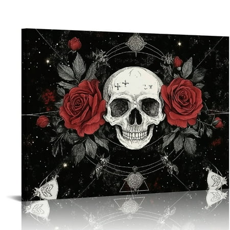 FUMJ Skulls Roses Occult Wall Decor for Bathroom Canvas Living Room Bedroom Home Office - Set of 2 (20x16 in / 16x12 in) 16x12in
FUMJ Skulls Roses Occult Wall Decor for Bathroom Canvas Living Room Bedroom Home Office - Set of 2 (20x16 in / 16x12 in) 16x12in