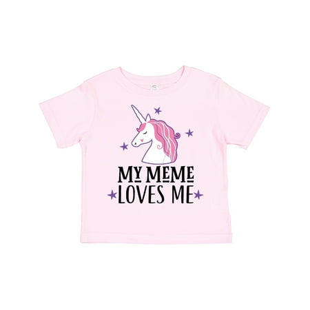 Inktastic My Meme Loves Me Girl Unicorn Gift Toddler Toddler Girl T-Shirt