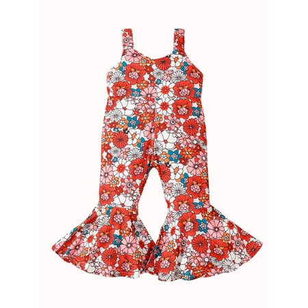 Toddler Kids Girls Jumpsuits Rainbow/Floral Print Sleeveless Sling Romper Summer Casual Flare Pants Playsuits(12-24Months 2-5Years)
Toddler Kids Girls Jumpsuits Rainbow/Floral Print Sleeveless Sling Romper Summer Casual Flare Pants Playsuits(12-24Months 2-5Years)
