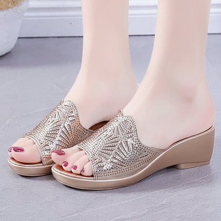 Summer Women s Shoes Wedge Thick Bottom Slippers Mesh Rhinestone Mother Sandals
Summer Women s Shoes Wedge Thick Bottom Slippers Mesh Rhinestone Mother Sandals