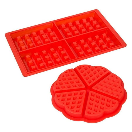 2 Styles Silicone Waffle Moulds Microwave Baking Cookie Cake Maker Pan Pastry Cooking Mold