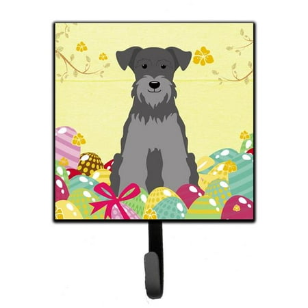 Easter Eggs Miniature Schanuzer Black Silver Leash or Key Holder