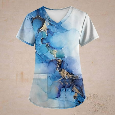 Hanas Tops Plus Size Retro Printed Scrub Working Uniform Tops For Women Cross V-Neck Short Sleeve Fun T-Shirts Workwear Tee With Pockets Light Blue/XXXXL
Hanas Tops Plus Size Retro Printed Scrub Working Uniform Tops For Women Cross V-Neck Short Sleeve Fun T-Shirts Workwear Tee With Pockets Light Blue/XXXXL