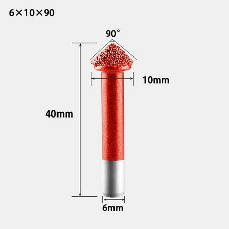 Red Brazed Diamond Router Bits Engraving Cutter Grinding Router Bits 6mm 8mm