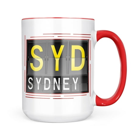 Neonblond SYD Airport Code for Sydney Mug gift for Coffee Tea lovers