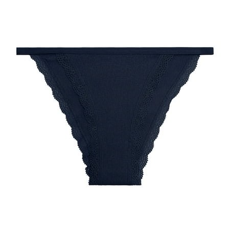 

Zuwimk Panties For Women Women s Micro Thong String Adjustable Sides Very Low Rise Dark Blue M