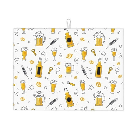 Dish Drying Mats for Kitchen Counter - Beer print D 18x24in Dish Drying Pad Coffee Mat with Hanging Loop Super Absorbent Kitchen Counter Mat Coffee Bar Accessories
Dish Drying Mats for Kitchen Counter - Beer print D 18x24in Dish Drying Pad Coffee Mat with Hanging Loop Super Absorbent Kitchen Counter Mat Coffee Bar Accessories
