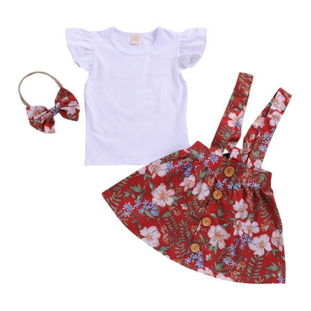 Rovga Outfits For Girls Toddler Fly Sleeve Shirt Tops Suspenders Skirt With Headband For Children Clothes 3Pcs Sets Outfits For 4-5 Years
Rovga Outfits For Girls Toddler Fly Sleeve Shirt Tops Suspenders Skirt With Headband For Children Clothes 3Pcs Sets Outfits For 4-5 Years