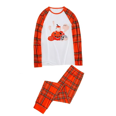 KOMOO 2Pc Halloween Family Outfits Pumpkin T-Shirt Plaid Pants Pajamas Sets Parent-Children Suit
KOMOO 2Pc Halloween Family Outfits Pumpkin T-Shirt Plaid Pants Pajamas Sets Parent-Children Suit