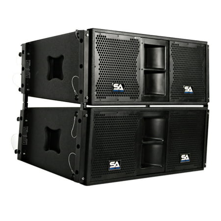 Seismic Audio Pair of Premium Passive 2x10 Line Array Speakers with Dual Compression Drivers - SALA-210-Pair